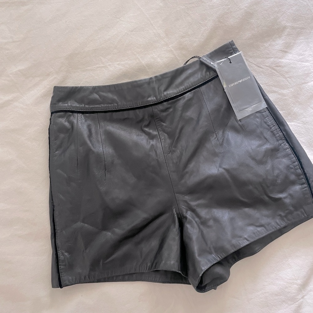 Emporio Armani - faux leather shorts NWT